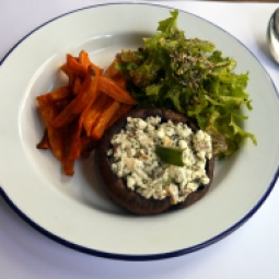 Vegetarians of London - Portobello mushroom with feta and sage