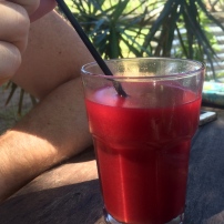 And a beautiful bright red juice